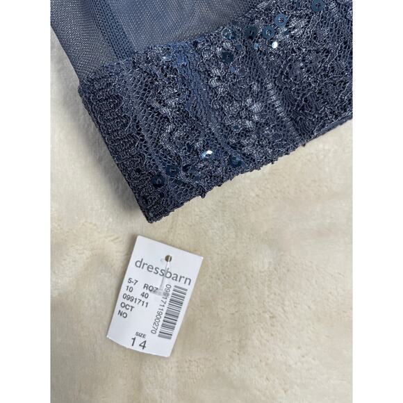 R & M Richards Dress Barn NWT Blue Duster Shear Sleeves Size 14 - Picture 4 of 11